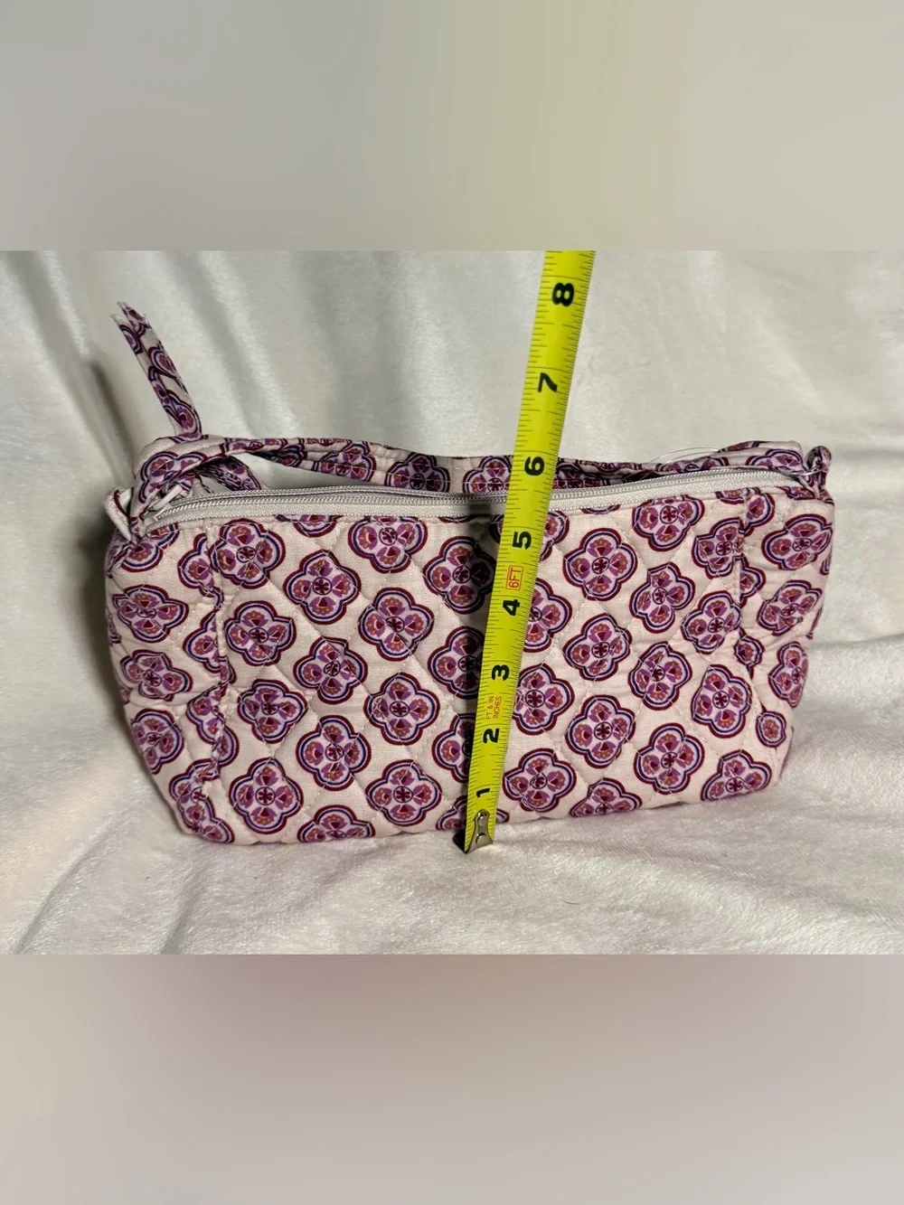 Vera Bradley Light Pink and Purple Quilted Cosmetic Wristlet